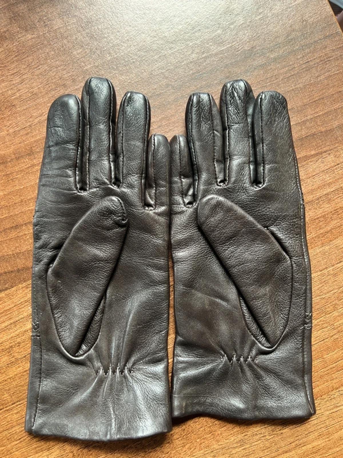 Chocolate Brown leather gloves | XS | Very Good