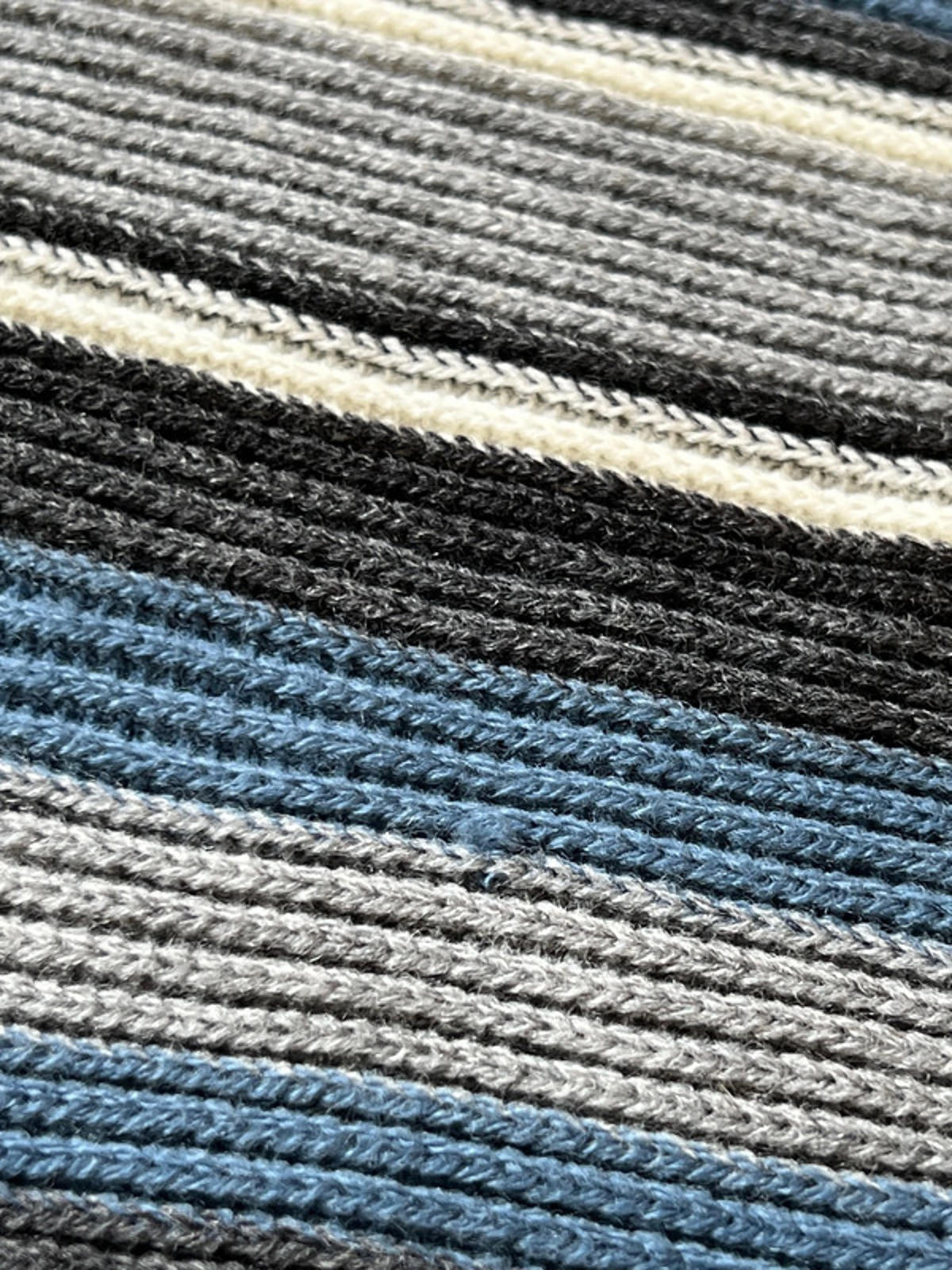 Vintage Style Multicoloured Striped Knit Scarf