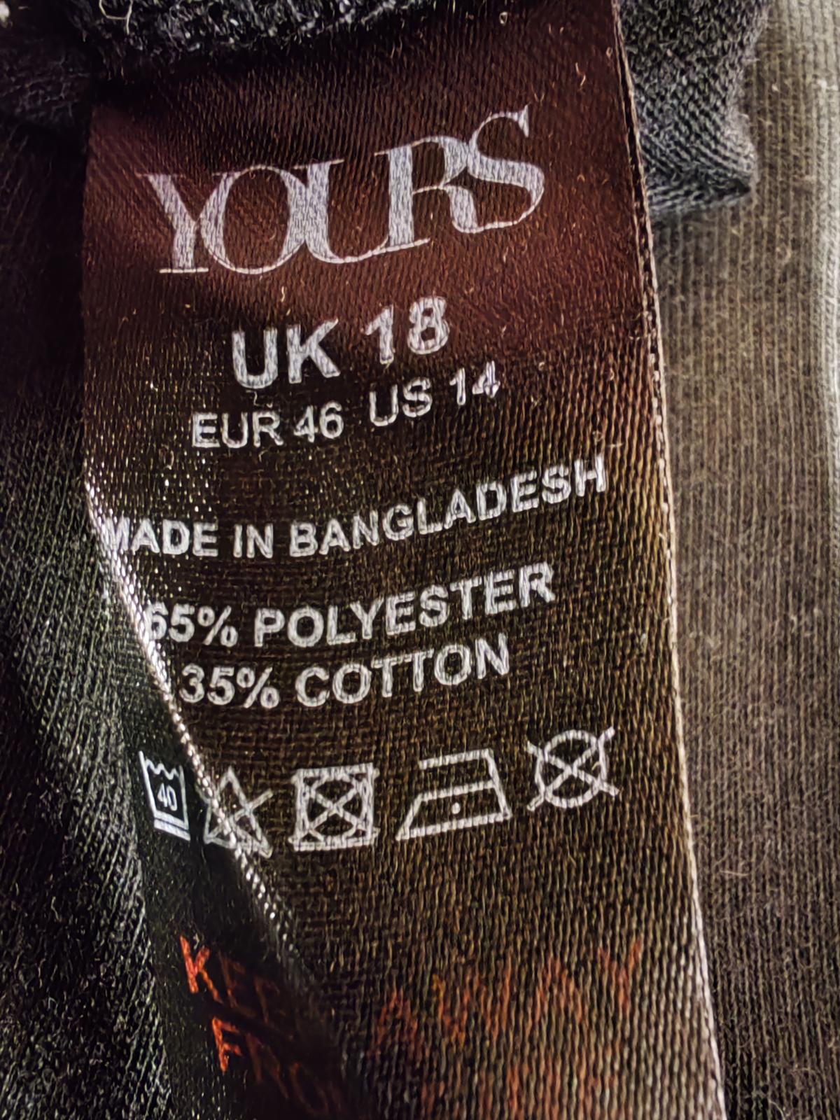 YOURS | UK 18 | Pumpkin TShirt | Polyester