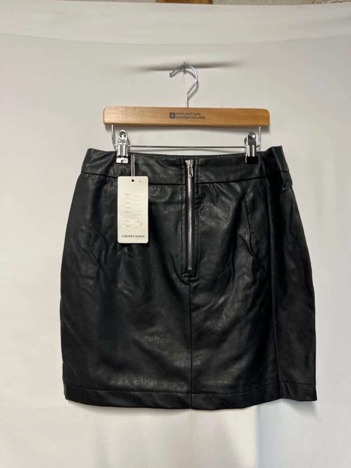 Cherry Koko | S | Faux Leather Mini Skirt | Studded