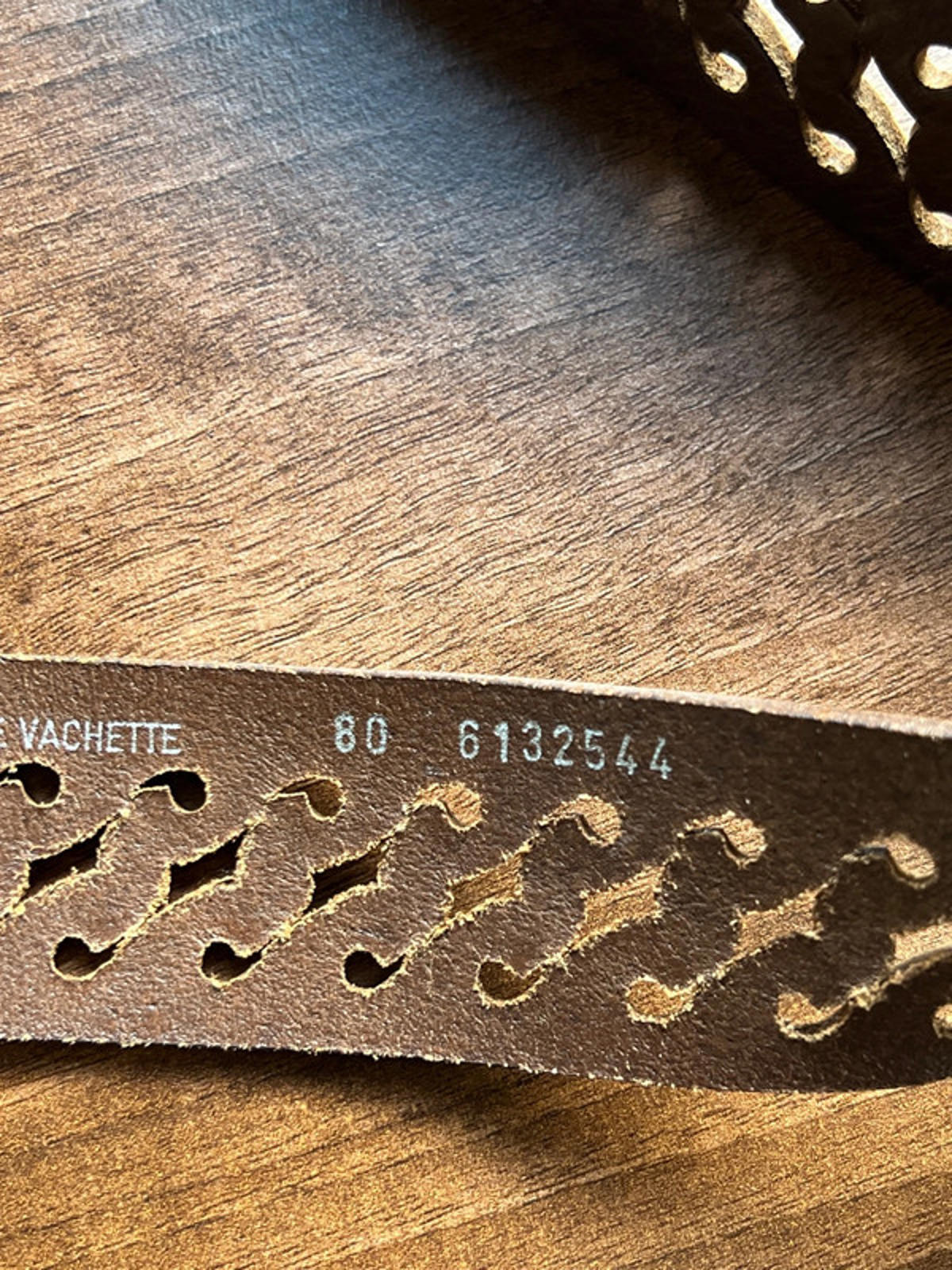 Vintage Un Deux Trois Belt | 34” | Brown Calfskin | Brass buckle