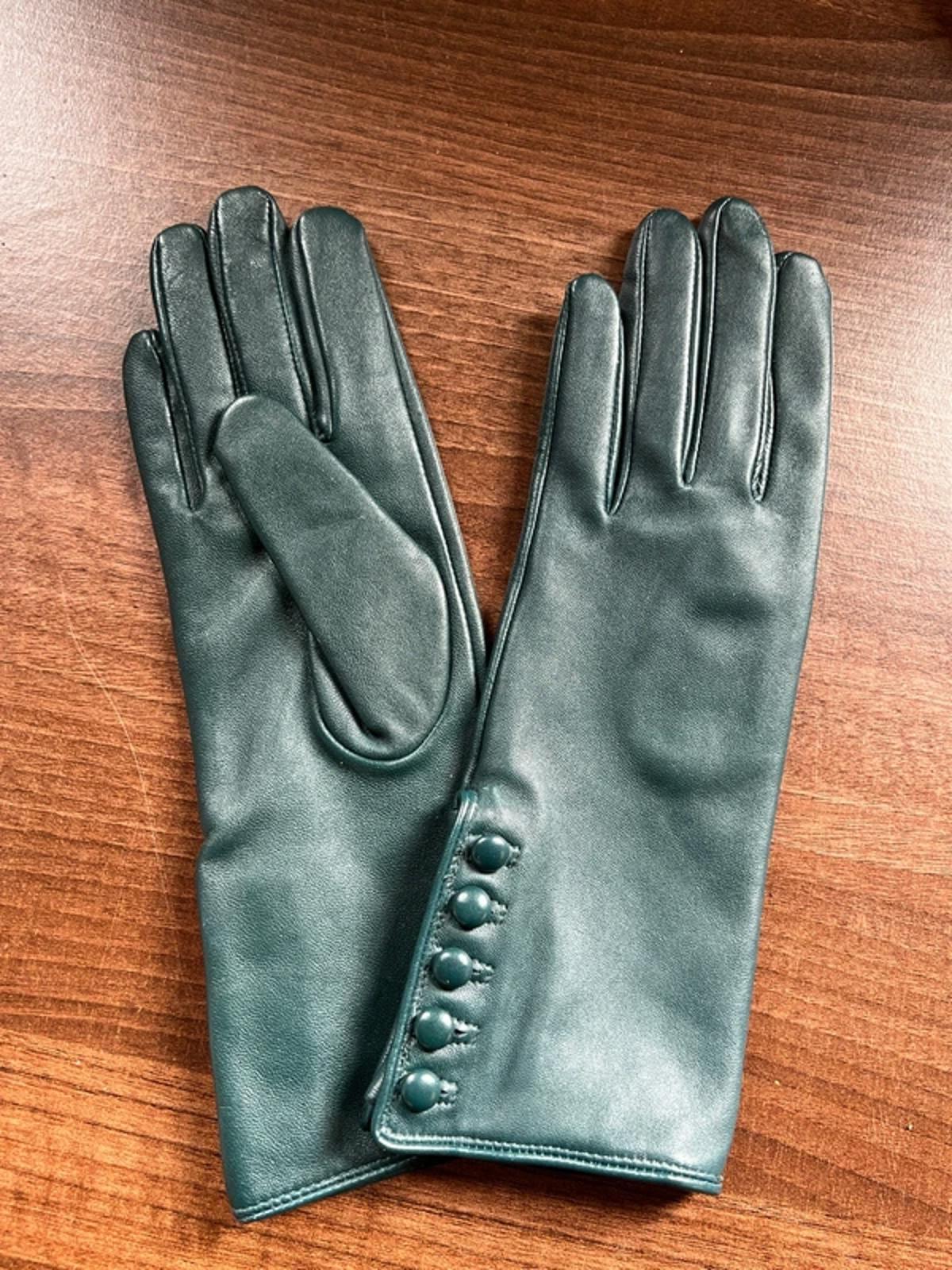 Vintage styled leather gloves | XS | Dark Turquoise Blue