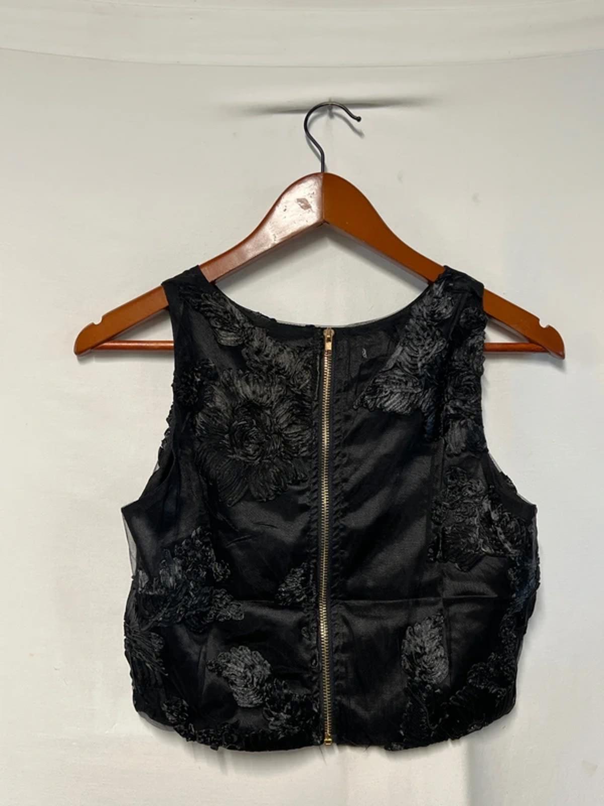 Cherry Koko | S | Black Crop Zip Top |