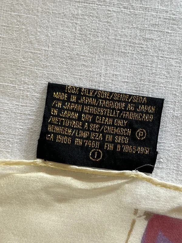 Vintage Tie Rack | Cream Floral Silk Scarf