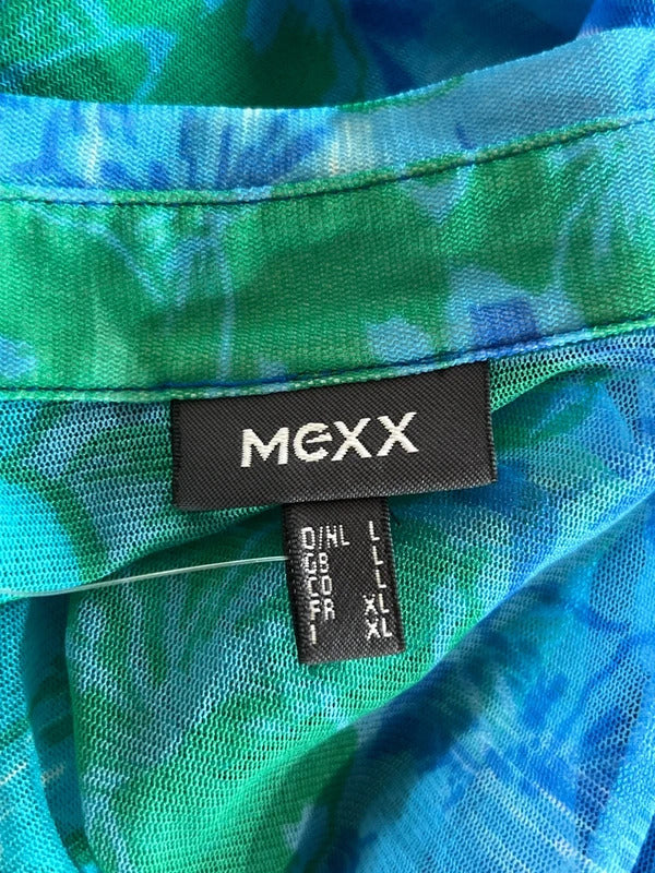 Mexx | Size 12/14 | Blue and green sheer t-shirt | Nylon