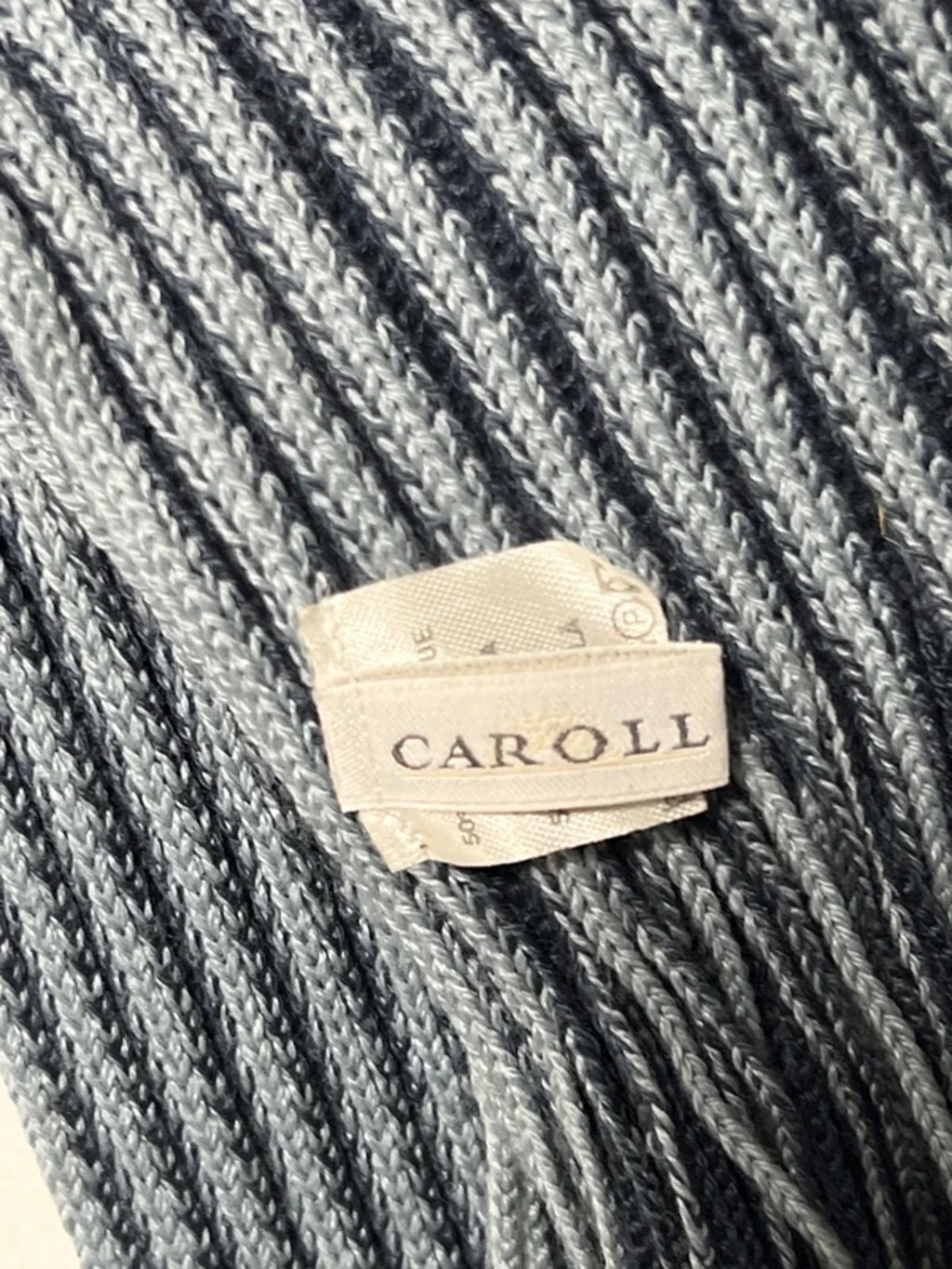 Vintage Caroll Scarf | Navy and Blue Stripes