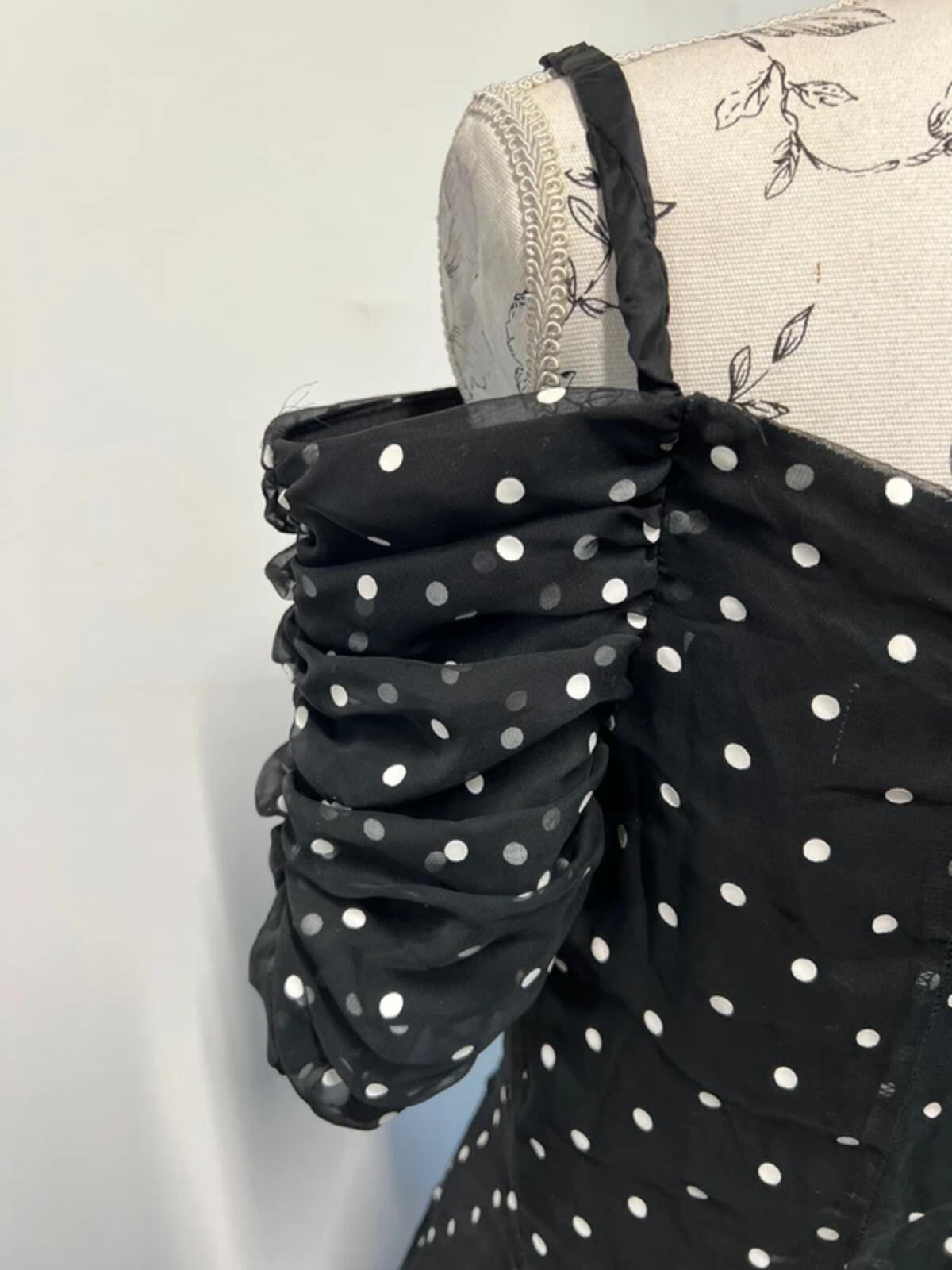 Berkterex 1980’s Party Dress | Size 12 | Black polka dot
