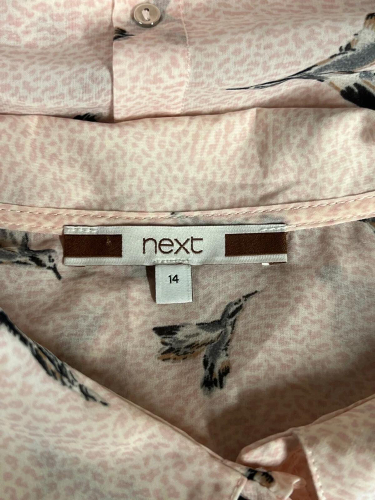 Next | 14 | Pink vest blouse with bird pattern