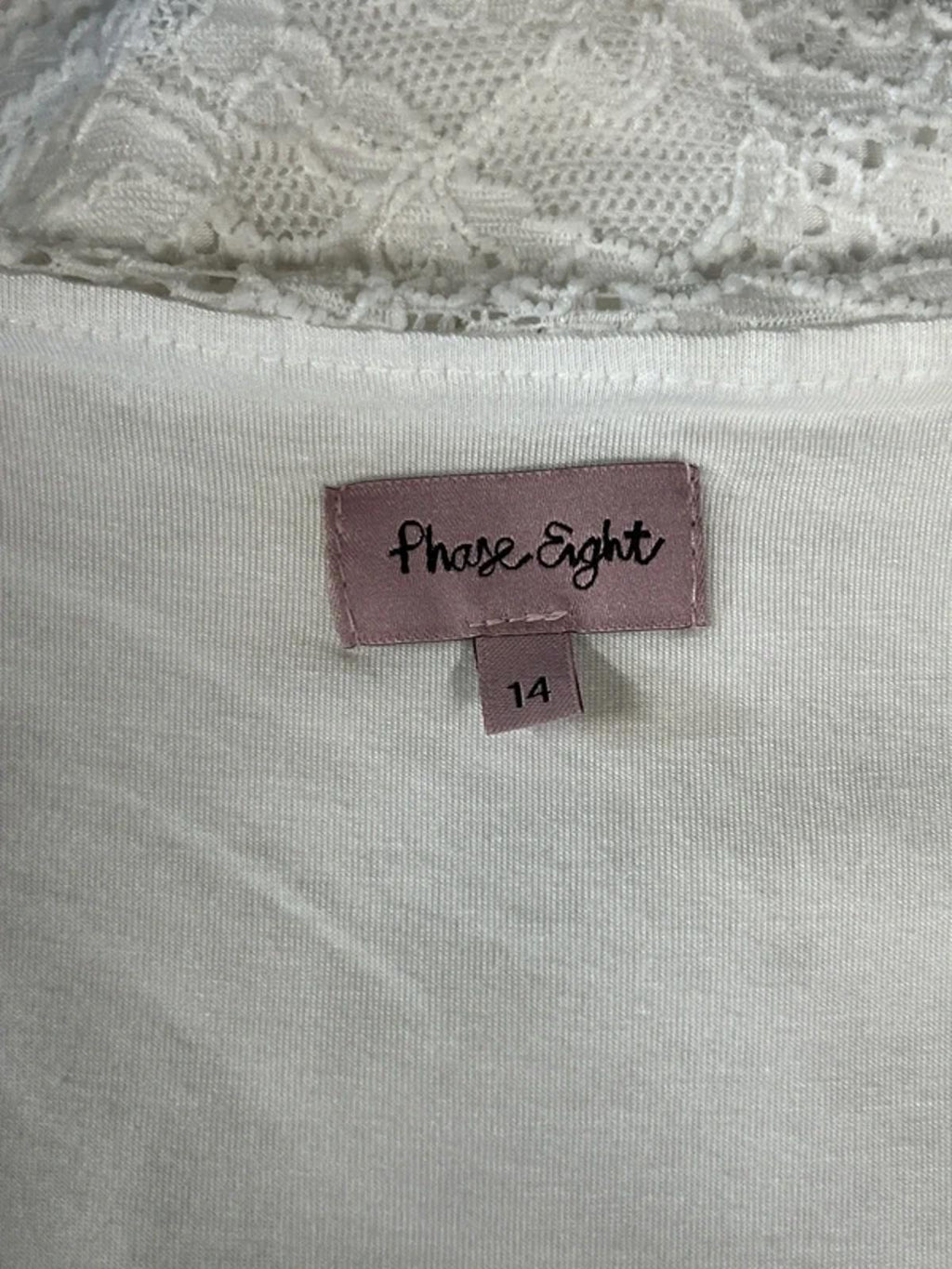 Phase 8 | 14 | White Floral Lace-Style Top
