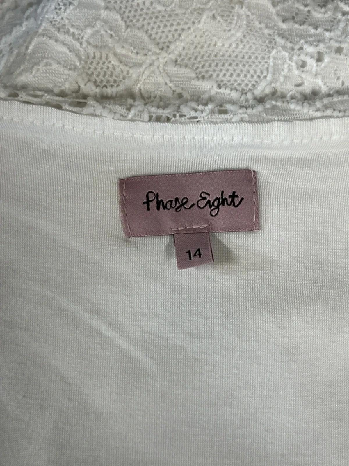 Phase 8 | 14 | White Floral Lace-Style Top