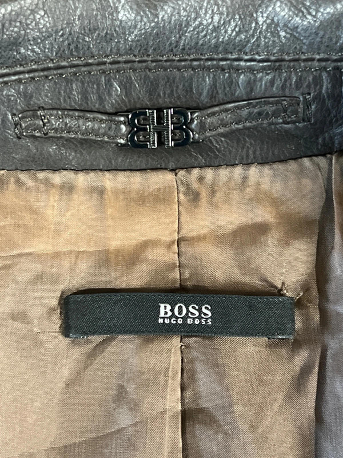Hugo Boss| Brown Leather Jacket | Size 14
