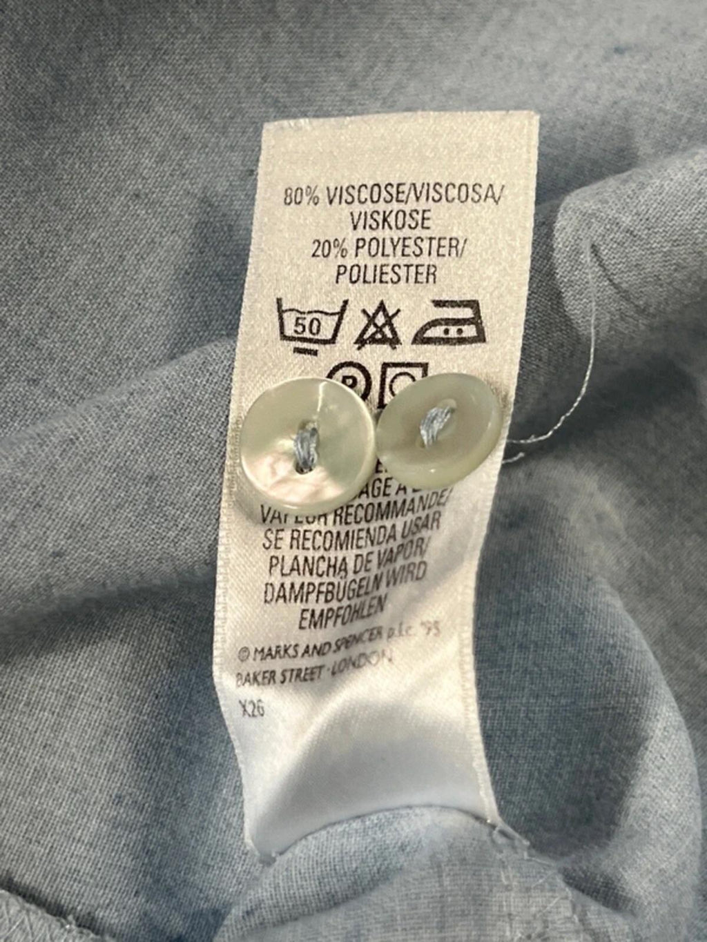 Vintage St Michael | 14 | Eggshell Blue Polyester/Viscose