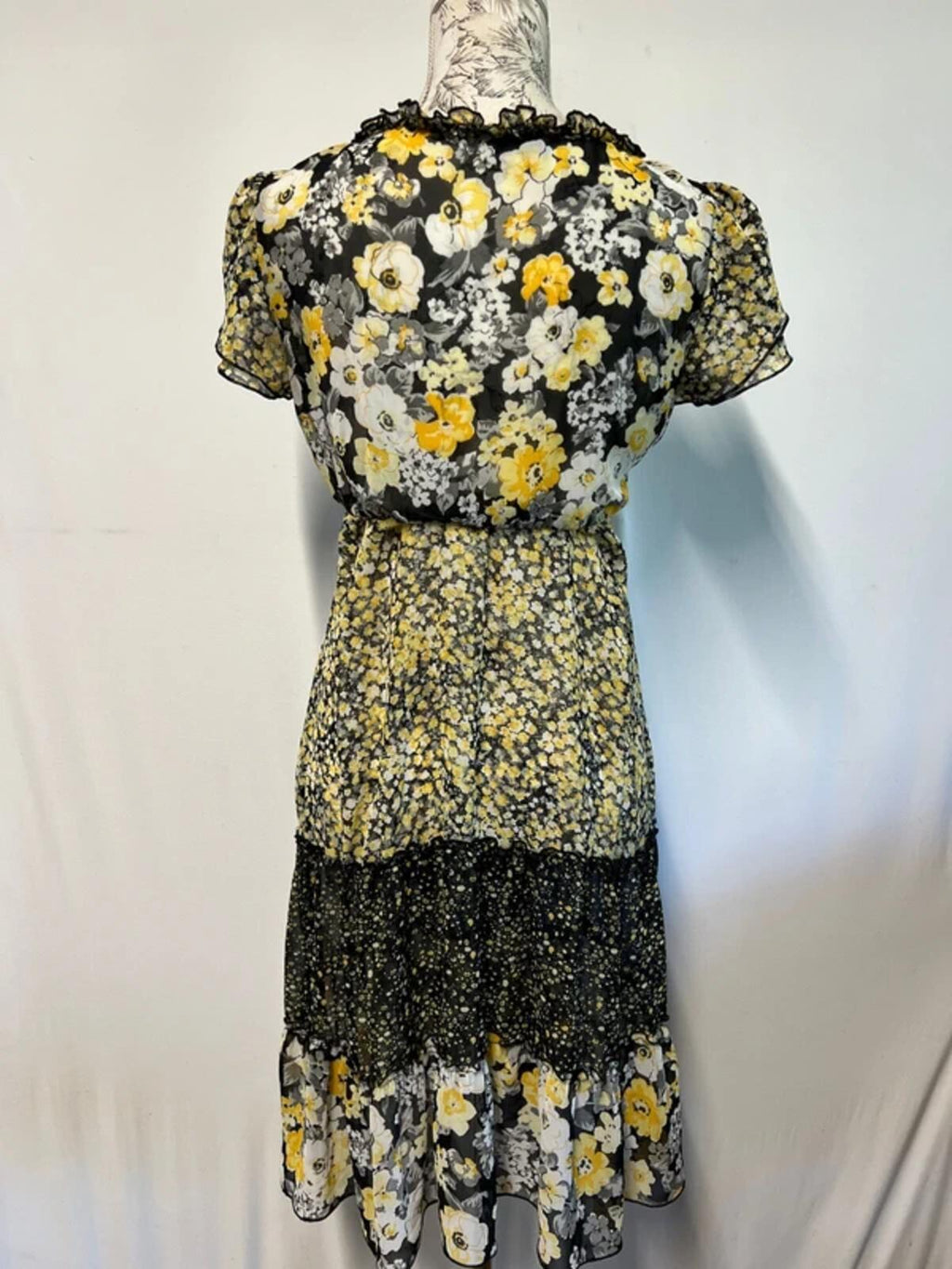 Marks and Spencer | 10 | Black and yellow 50’s-style summer dress