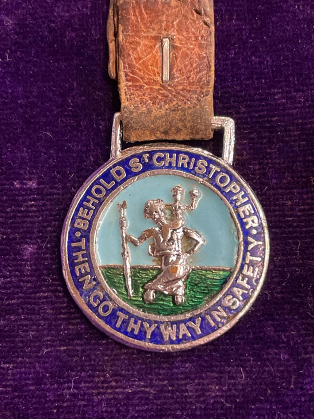 Enamelled St Christopher Medallion | Traveller's Keepsake