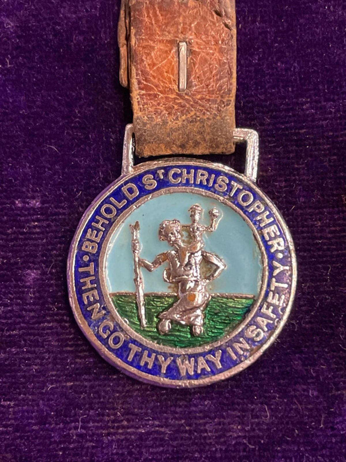 Enamelled St Christopher Medallion | Traveller's Keepsake