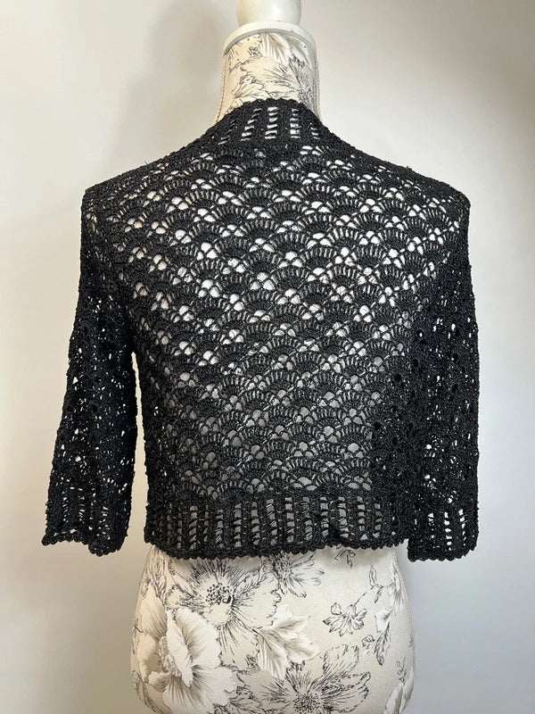 Label by Sky | Size 12 | Black Embroidered Bolero | 100% Viscose