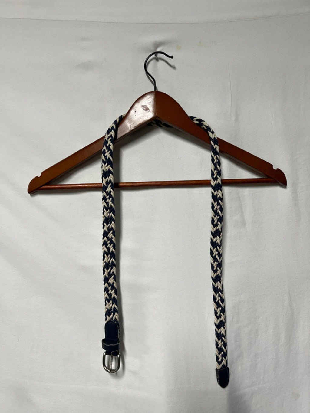 Navy Blue &amp; White Pleated Belt | Smart Accessory