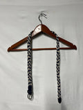 Navy Blue &amp; White Pleated Belt | Smart Accessory