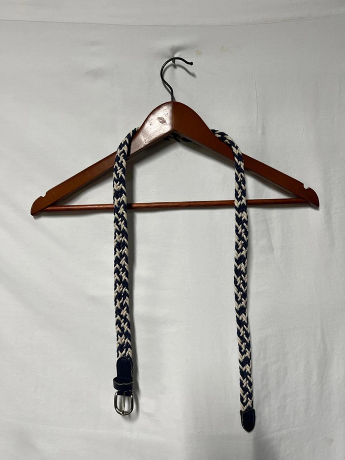 Navy Blue &amp; White Pleated Belt | Smart Accessory
