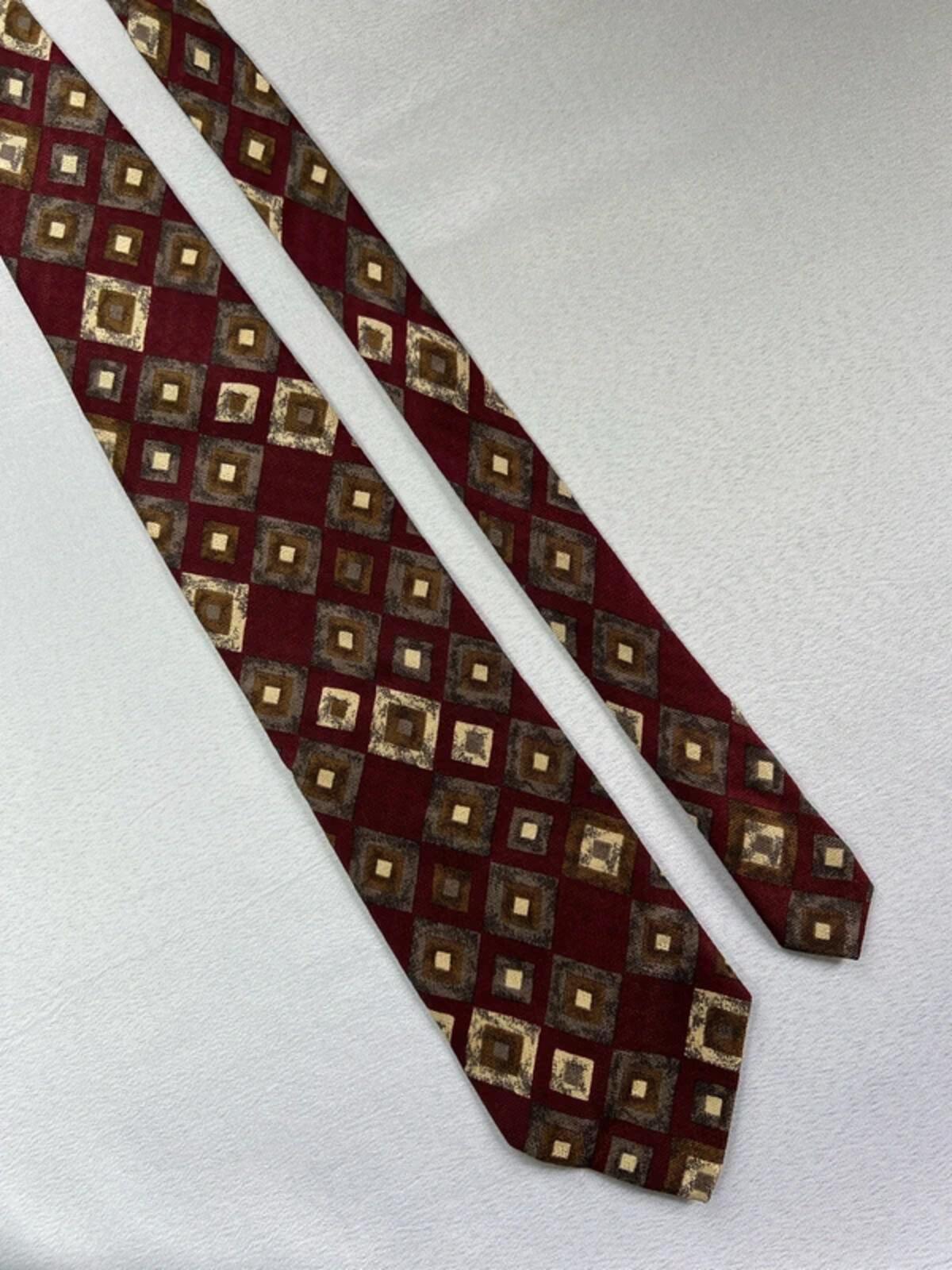 Vintage Piscador | Maroon/Cream Abstract Necktie | Silk