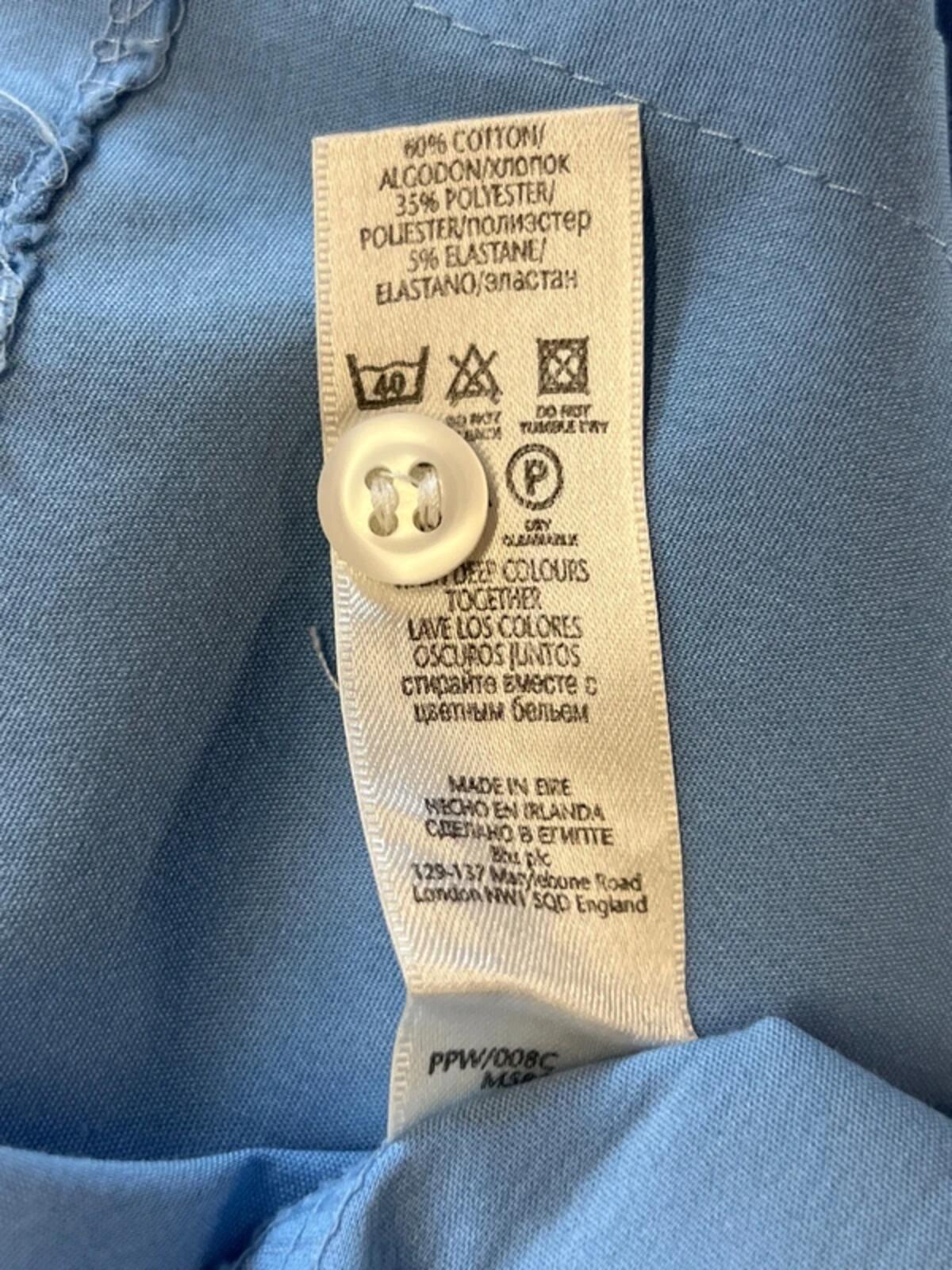 BHS | 12 | 3/4 Pale blue shirt | Cotton/Polyester blend