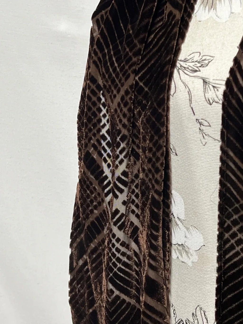 Vintage Chocolate Brown Ladies Scarf | Velvet-Like