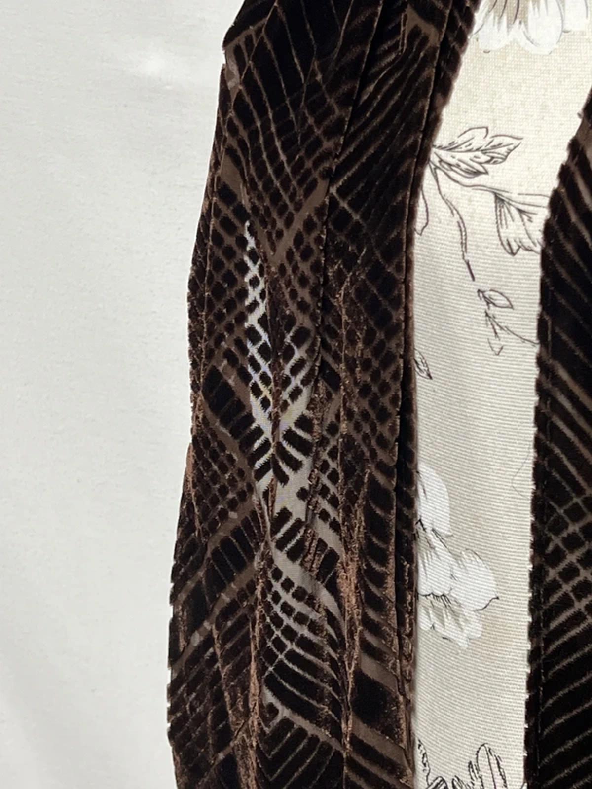 Vintage Chocolate Brown Ladies Scarf | Velvet-Like