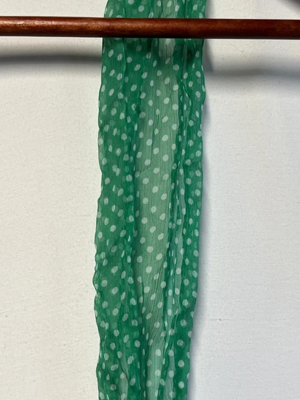 Ladies Vintage-style green polka dot scarf