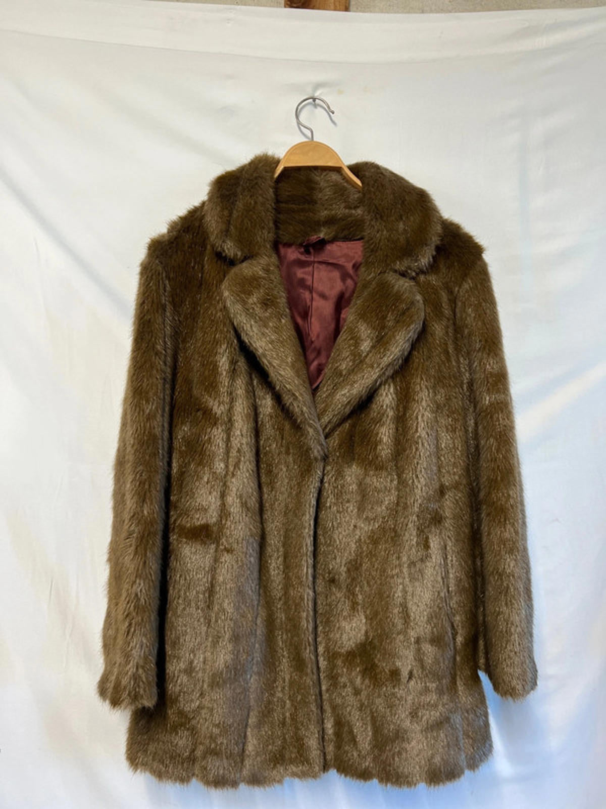 Faux Fur Coat | Size 16 | Modacrylic Blend | Plush &amp; Warm