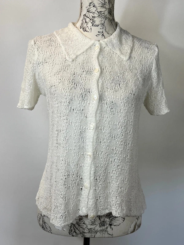 St Michael | Size 10/12 | White lace shirt