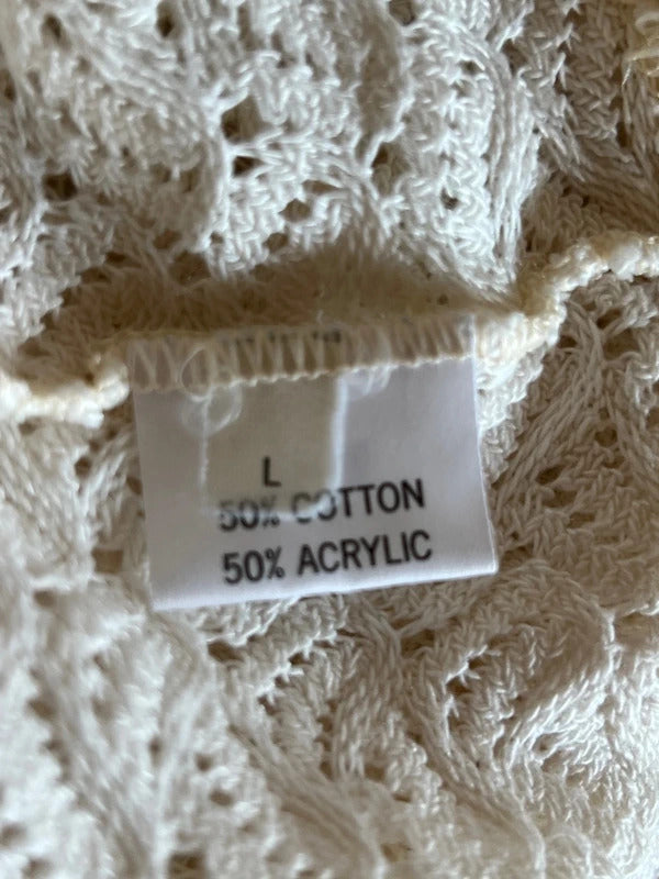 Cream Crochet Shirt | Size 8/10 | Great Conditon