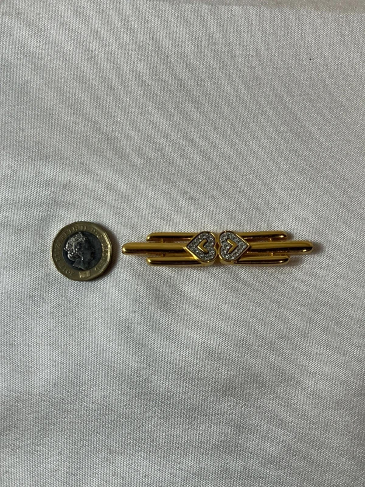 Vintage MONET | Gold Toned Brooch | Clear Rhinestones