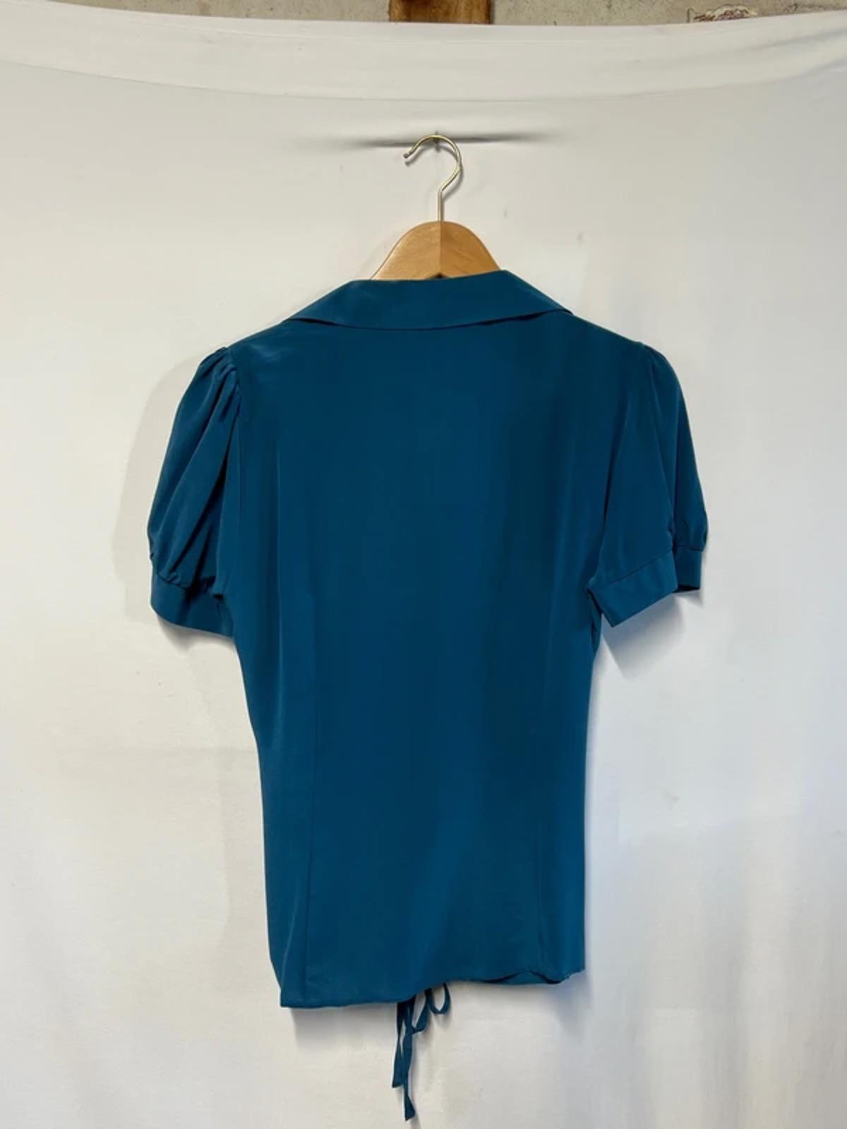 F&F Signature| Navy 100% Silk Blouse | 14 |