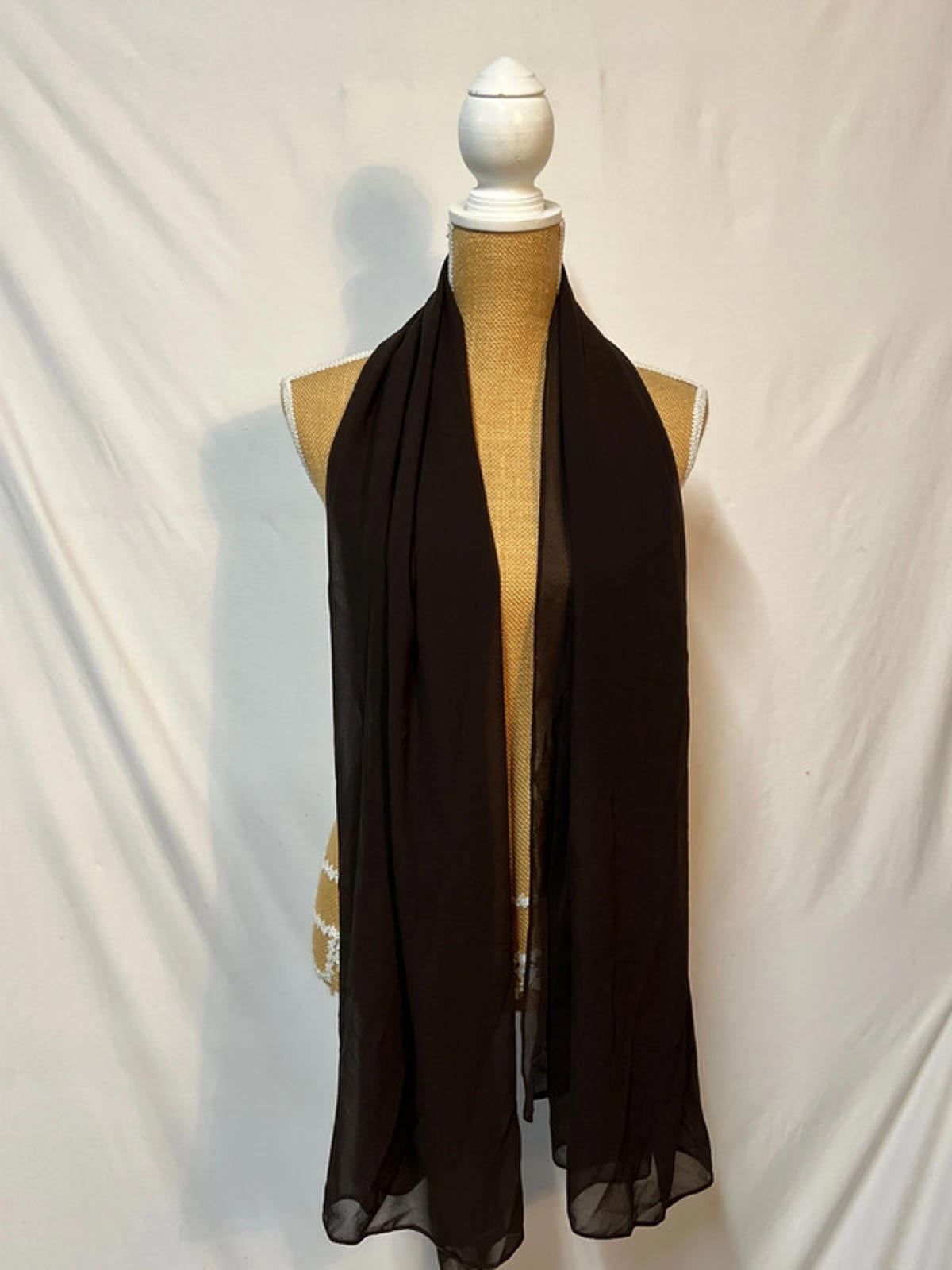 Chocolate Brown Chiffon Scarf | Like New