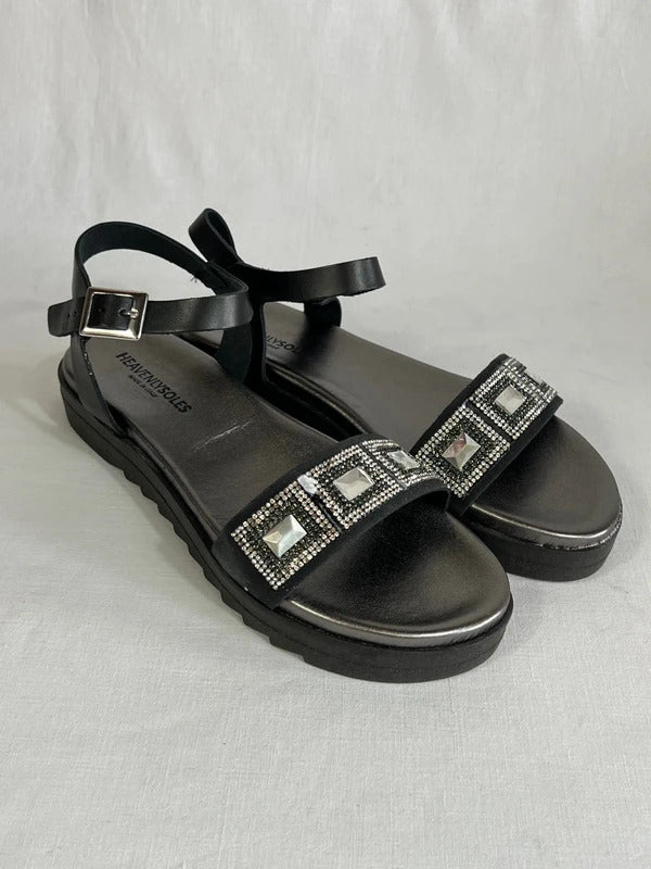 JD Williams ‘Heavenly Soles’ | Size UK 4  | Black diamante sandals