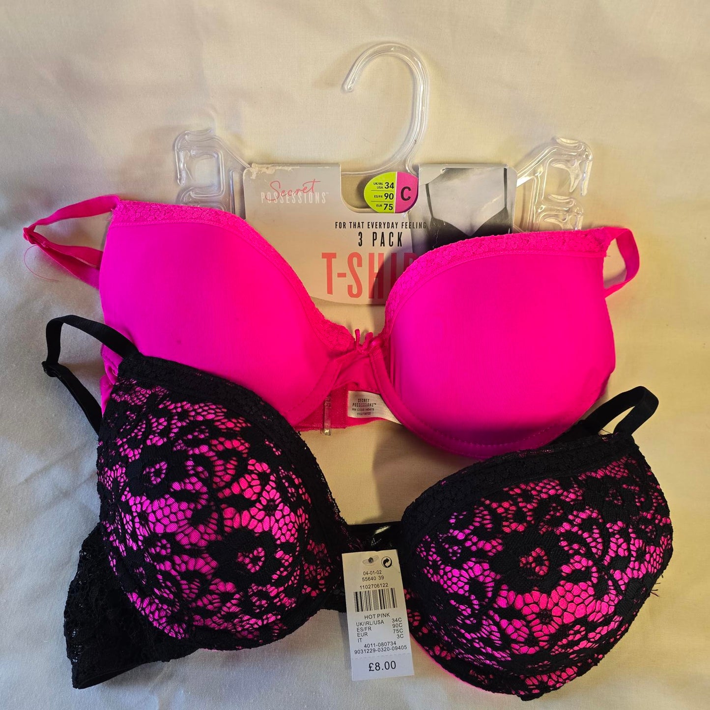A pair of brand new Primark secret possessions bras