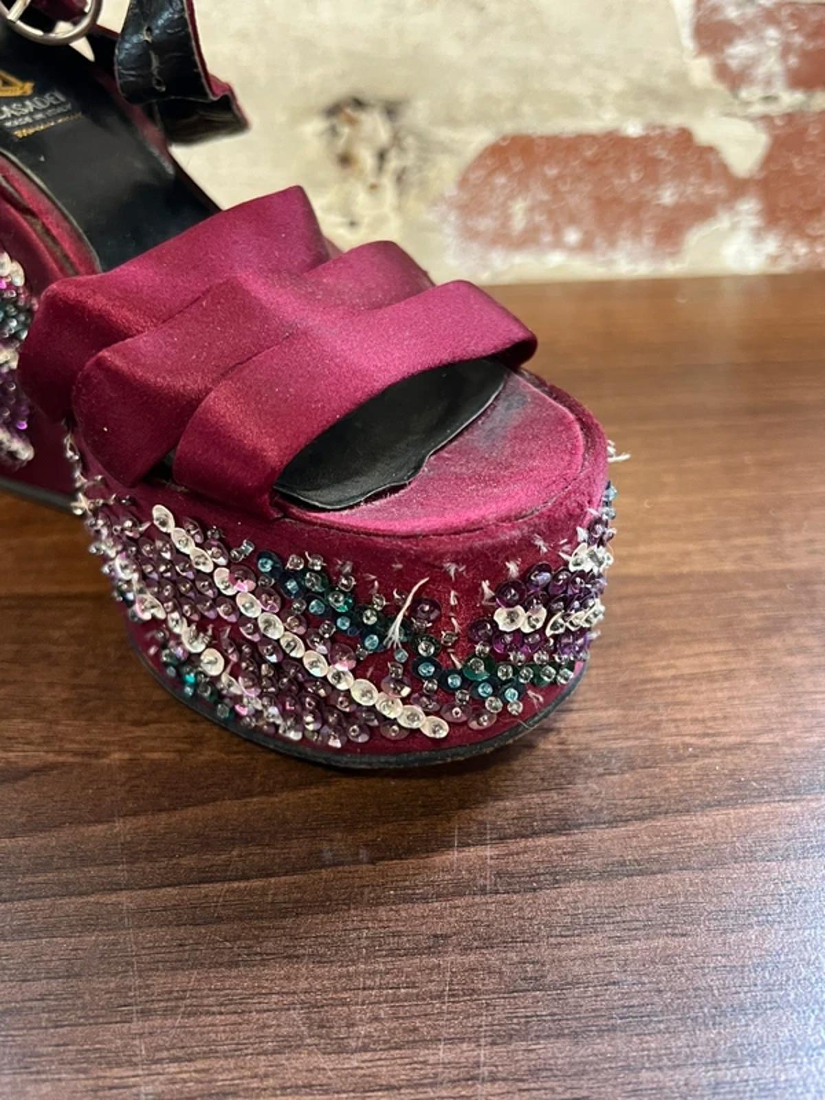 Vintage Casadei | 2 | Platform heels | Maroon Sequins