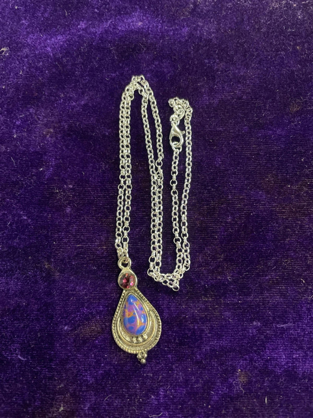 925 Sterling Silver Necklace | Amethyst &amp; Gemstone Pendant