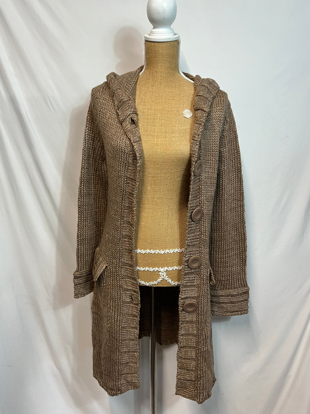 Firebrand | Size M | Long Brown Cardigan