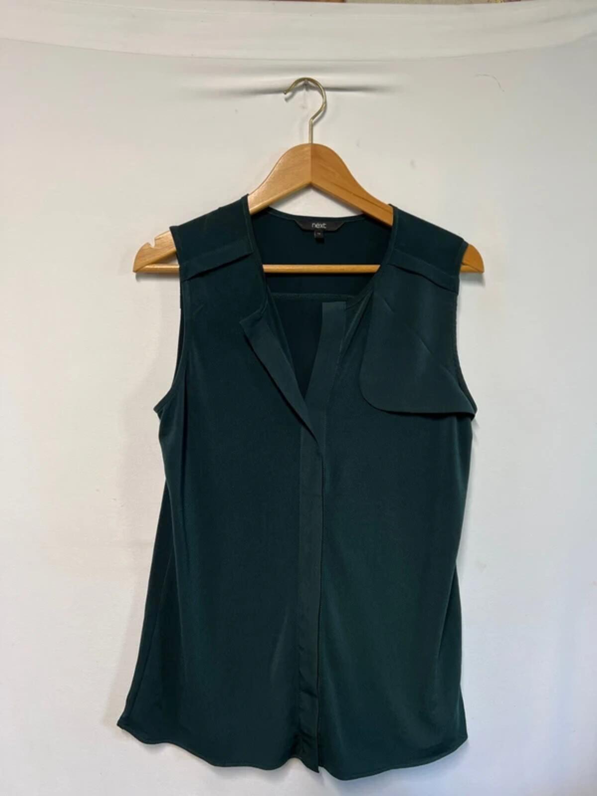 Next | 12 |  Classic Vest/Blouse | Forest Green | Polyester/Elastane