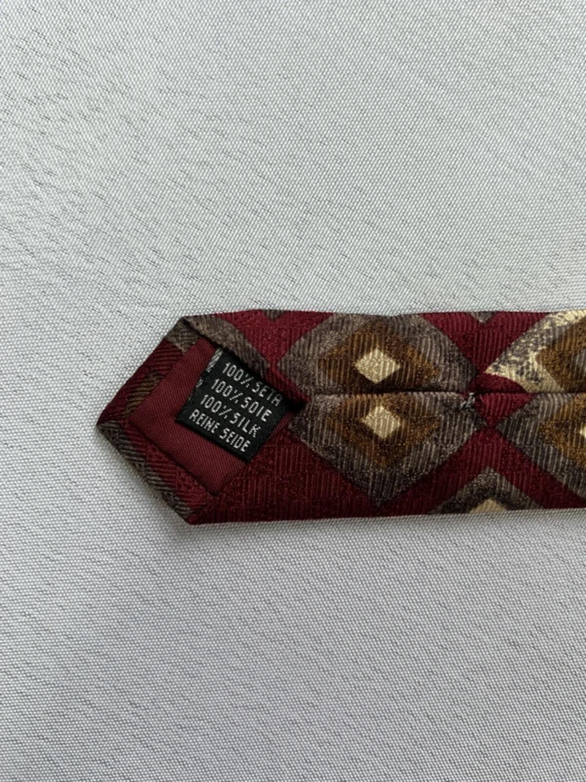 Vintage Piscador | Maroon/Cream Abstract Necktie | Silk