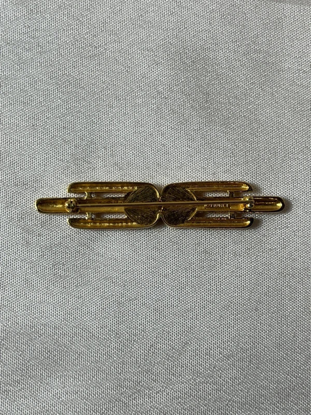 Vintage MONET | Gold Toned Brooch | Clear Rhinestones