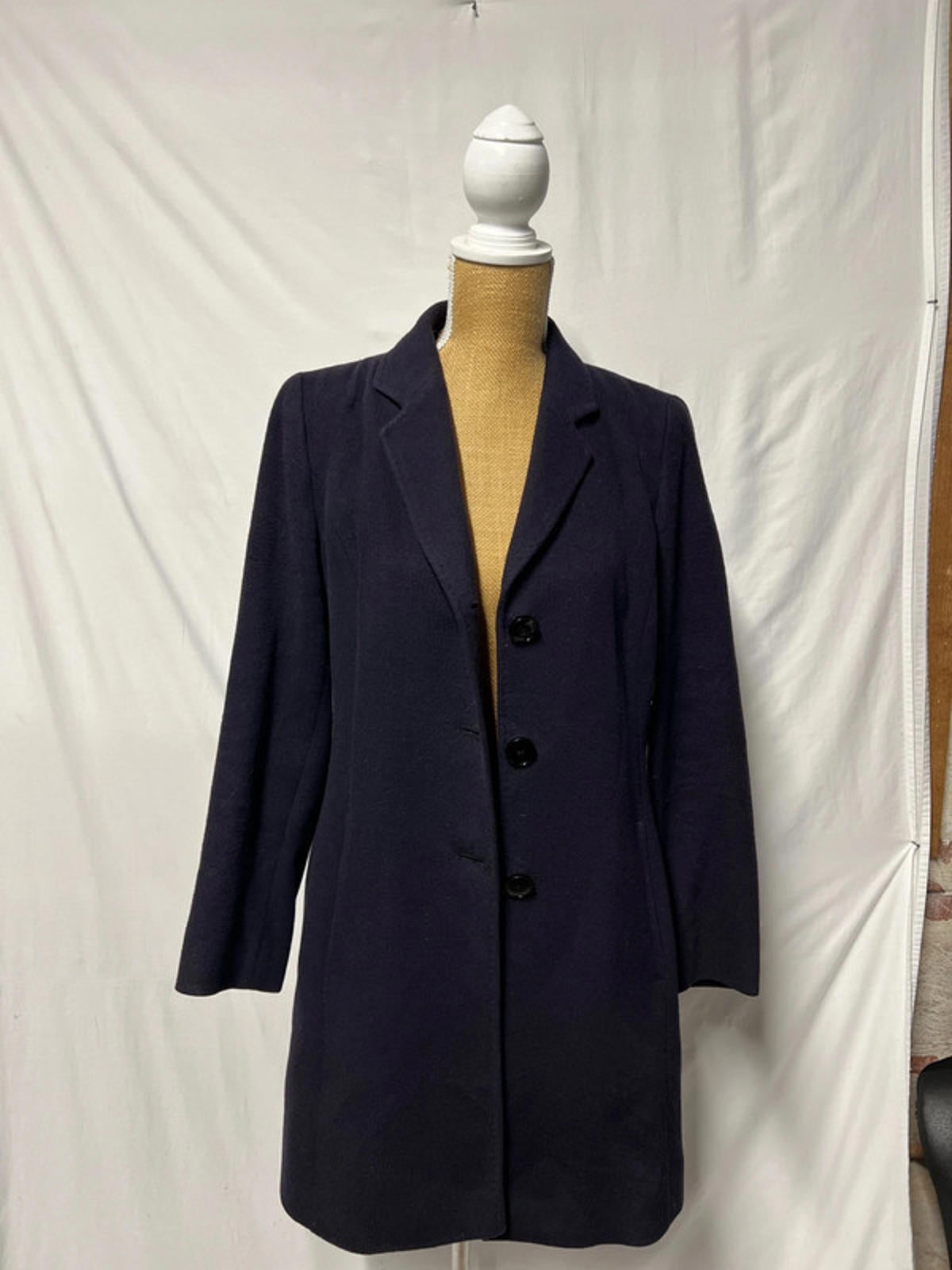 Vintage Navy Madeleine Trenchcoat | 10 | Viscose Blend