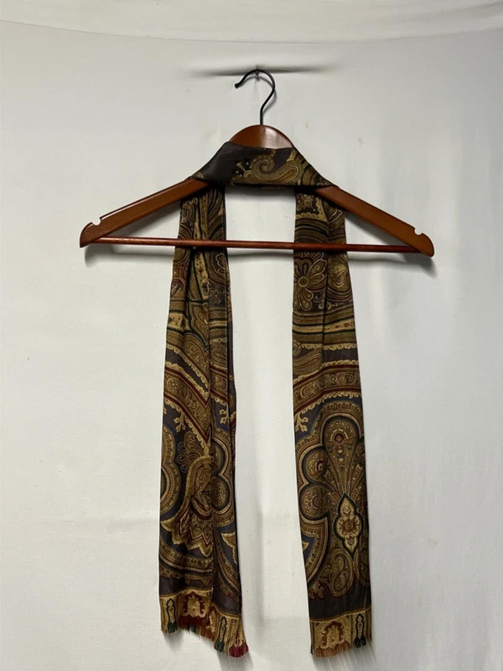 Liz Clairborne Vintage Silk Scarf | Brown/Gold