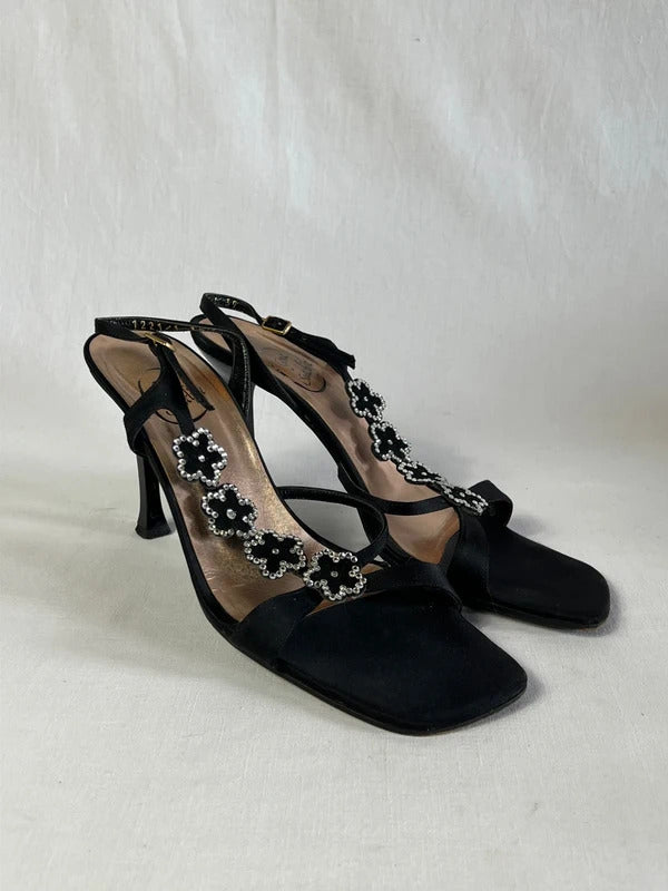 Gene Sutcliffe | Size 6 | Black Y2K Classic floral heels