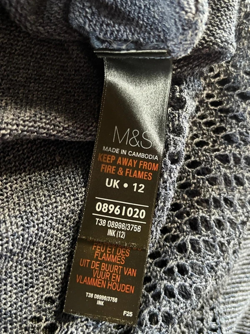 M&S Women | 12 | Navy cropped jumper top | Cotton blend