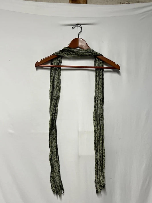 Vintage Ladies Scarf | Green Leopard Print