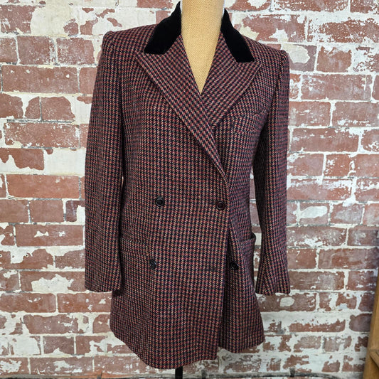 Vintage pure wool tweed double breasted jacket