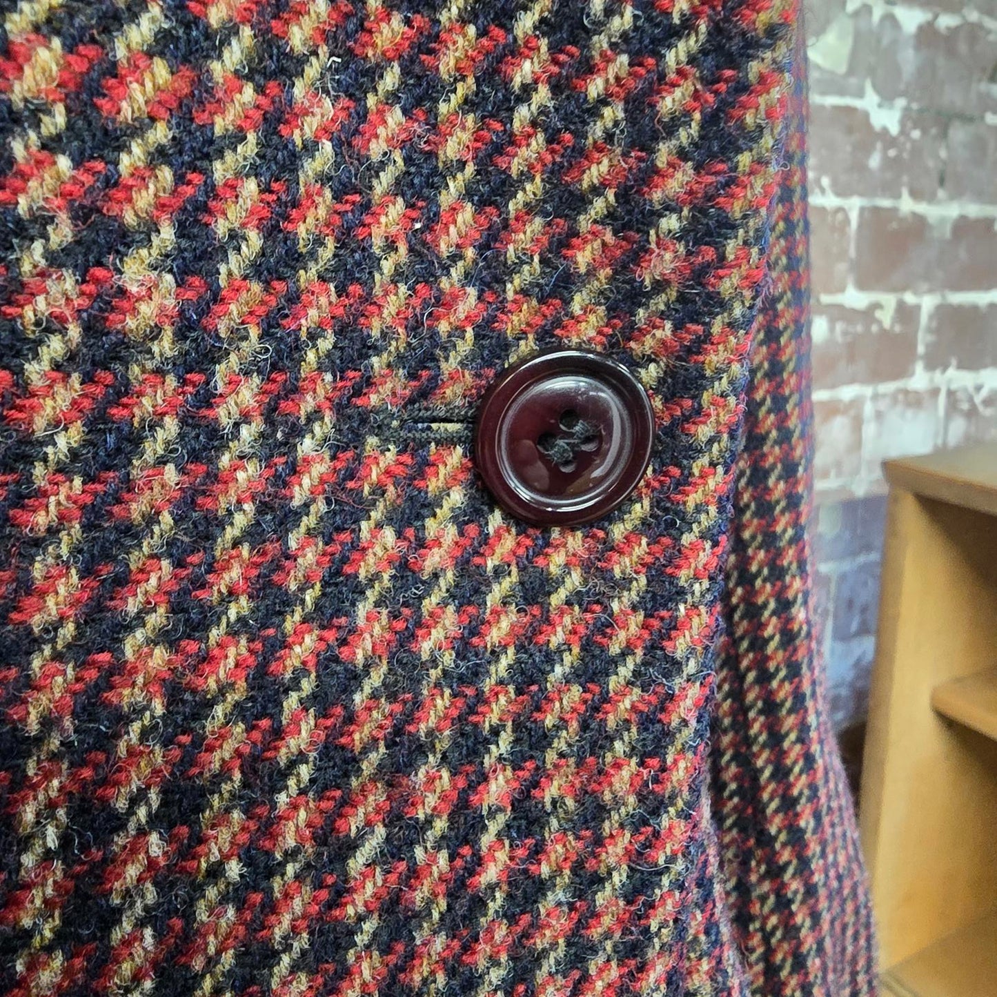 Vintage pure wool tweed double breasted jacket