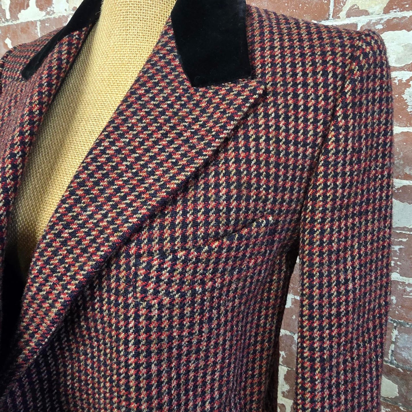 Vintage pure wool tweed double breasted jacket